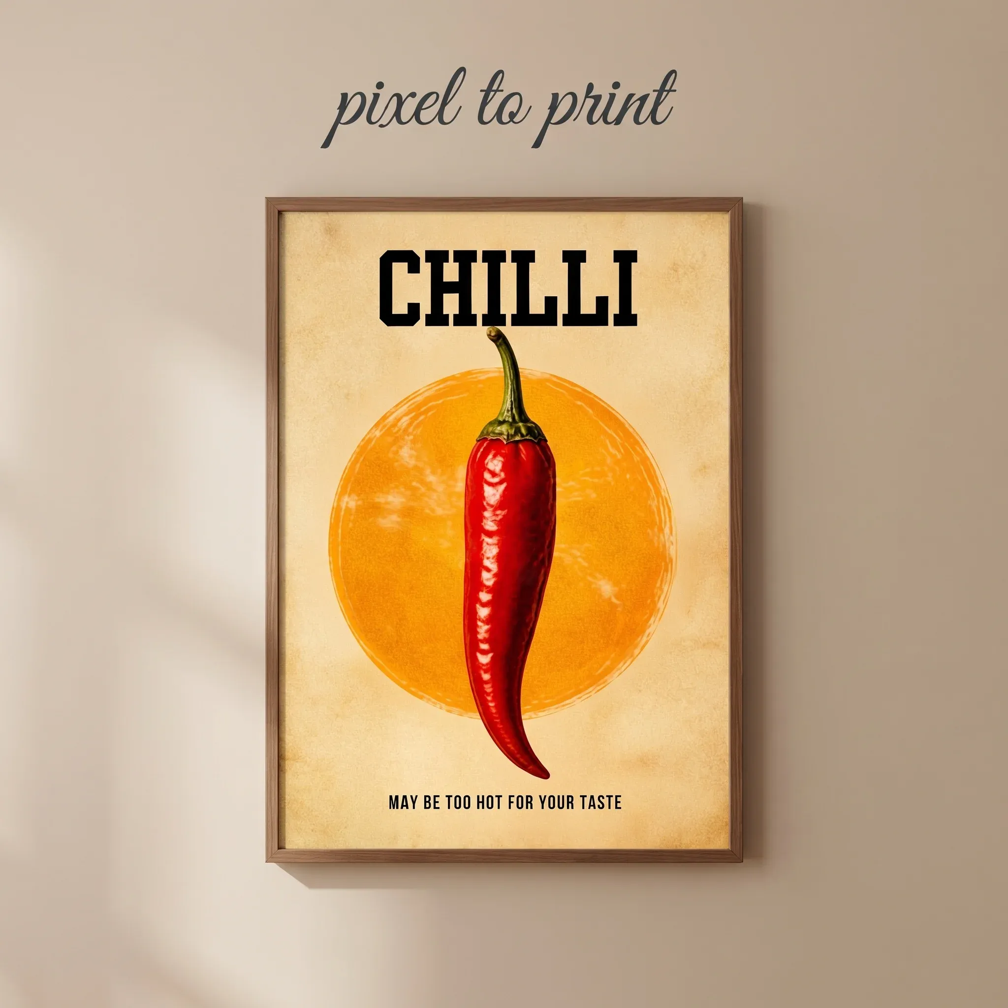 Chilli Pepper Art Print | Retro Pop Food Poster