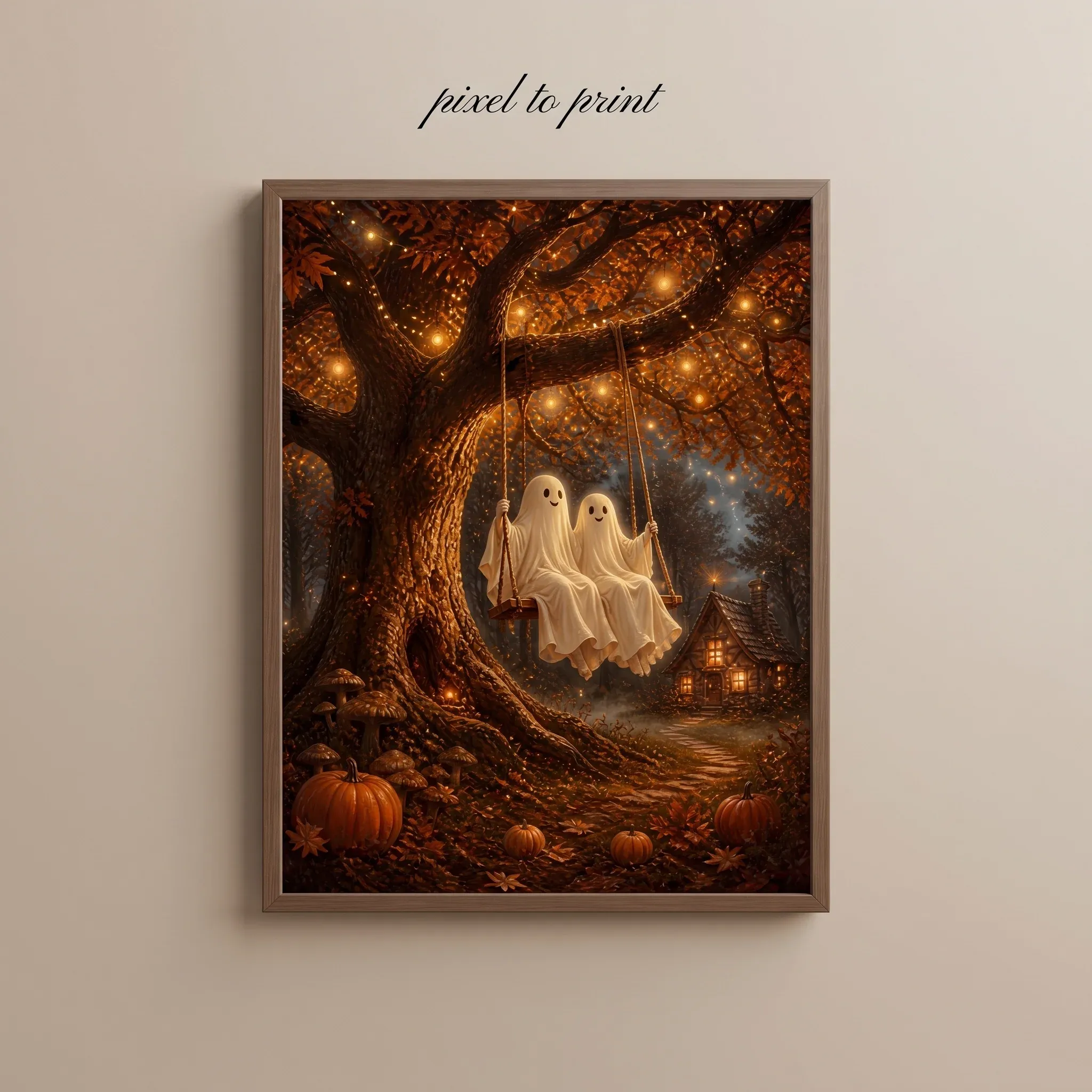 Ghost Swing Wall Art | Vintage Fall Print