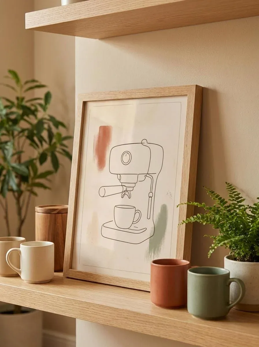 Japandi Coffee Bar Print | Kitchen Wall Art