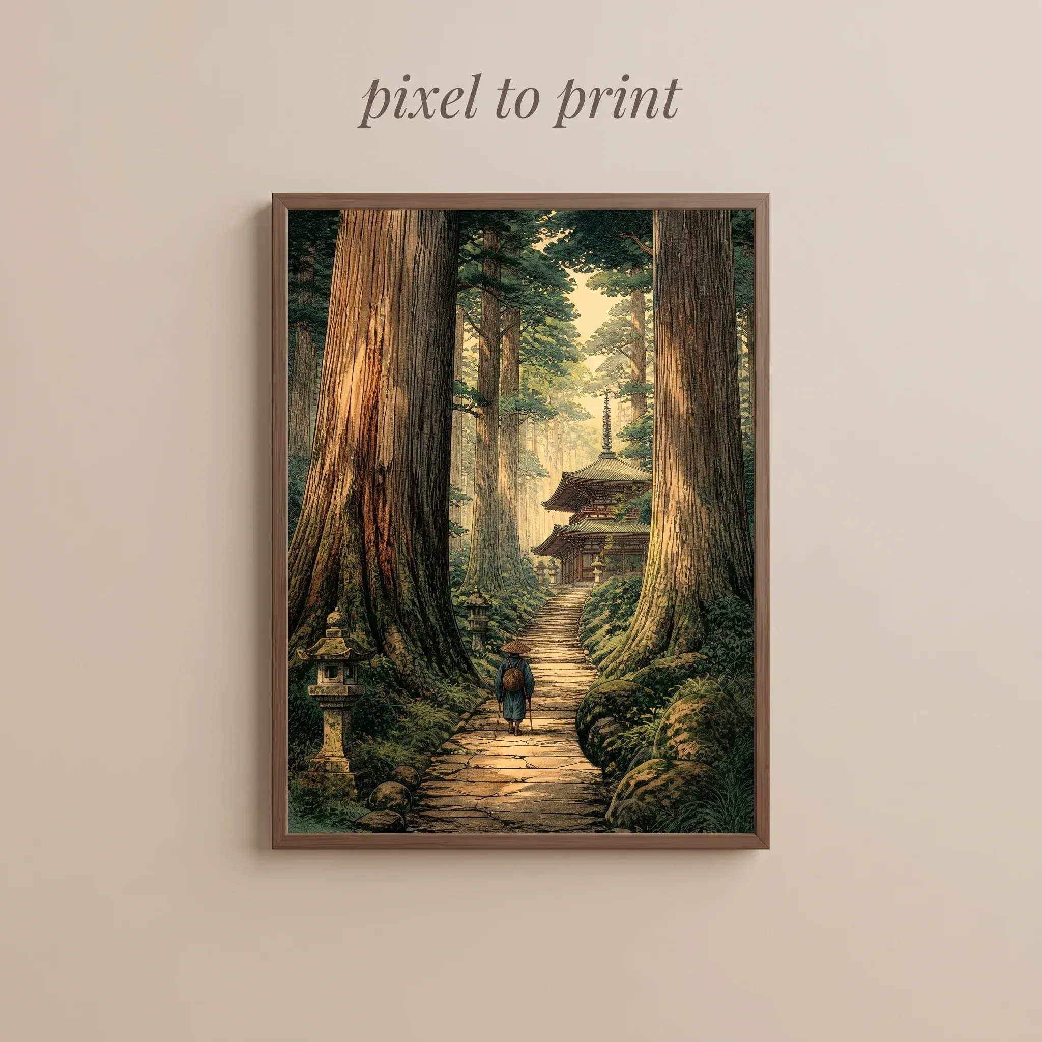 Japanese Forest Wall Art | Ukiyo-E Woodblock Print