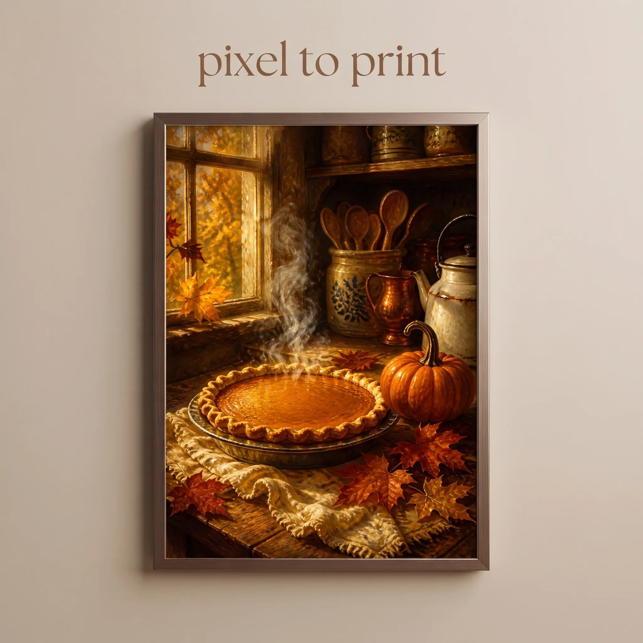 Pumpkin Pie Print | Autumn Kitchen Art